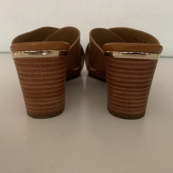 NWOT Franco Sarto Memphis Leather Wedge Sandal US Size 6.5 M - Picture 3 of 9